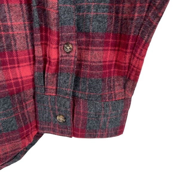 14th & Union Trim Fit Flannel Plaid Red Gray Button-Down Size Large NWOT - Picture 3 of 9